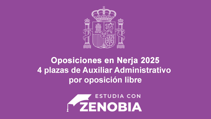 l Ayuntamiento de Nerja convoca 4 plazas de Auxiliar Administrativo por oposición libre